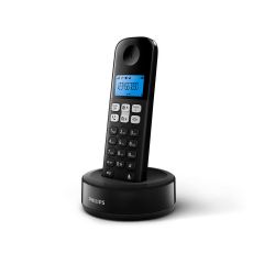 Philips D1611B.GRS Μαύρο (Ελληνικό Μενού) Ασύρματο τηλέφωνο ανοιχτή ακρόαση, φωτιζόμενη οθόνη και 50 μνήμες