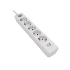 Philips SPN3052W.GRS Πολύπριζο 5 θέσεων με 2 USB Type-A 2.4 A